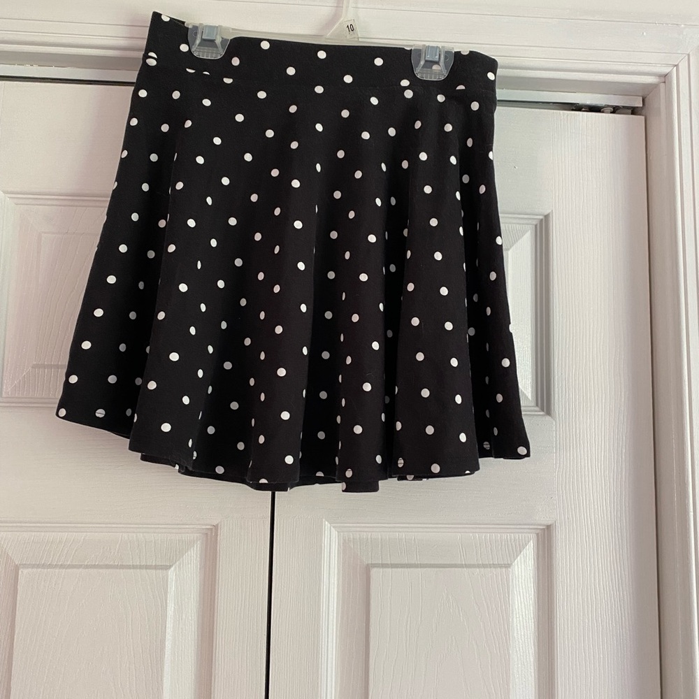 Black and white polka dots skirt